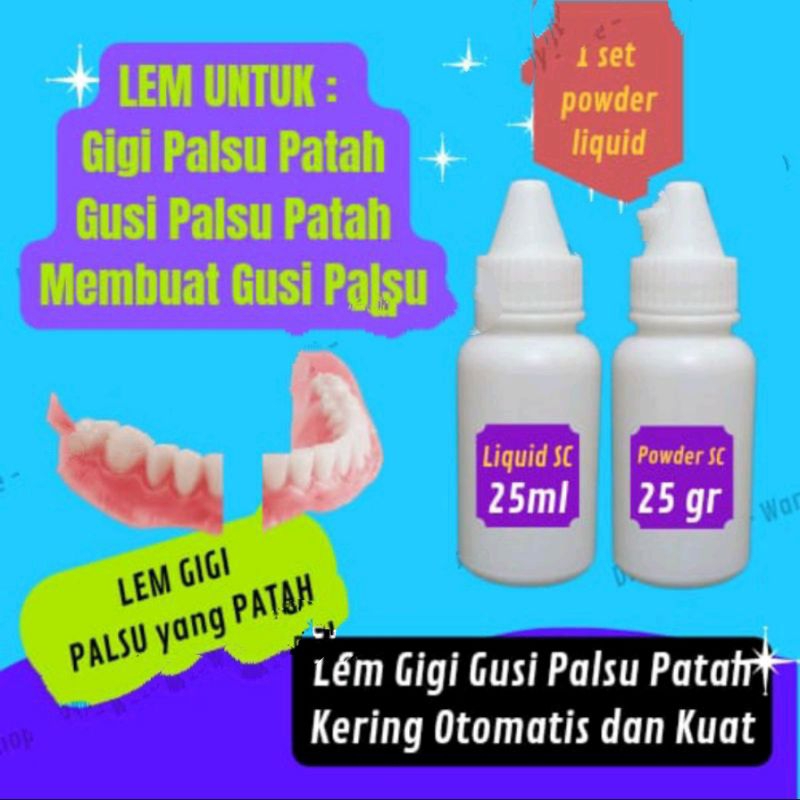 Jual Lem Gigi Palsu Gusi Palsu Yang patah Otomatis Kering Dan Kuat Lem