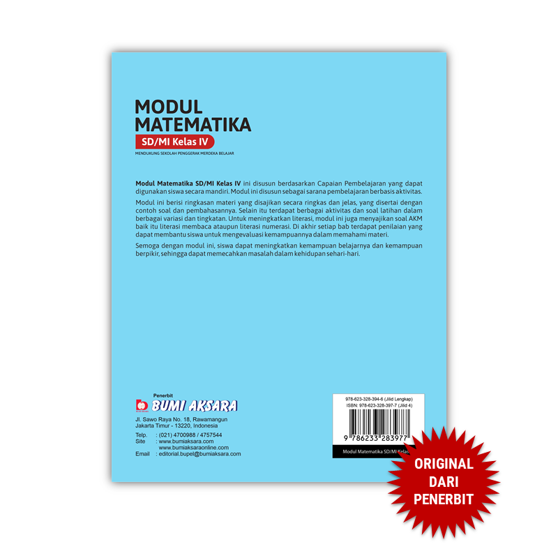 Jual Modul Matematika Kelas IV SD MI Kurikulum Merdeka Bumi Aksara ...