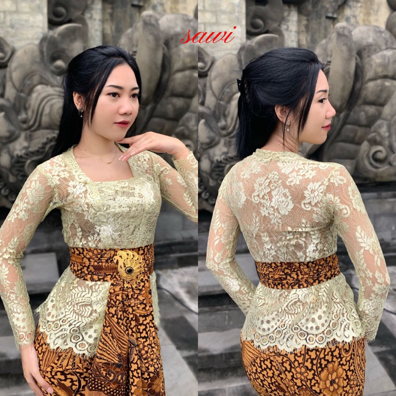 Jual KEBAYA BALI JADI BROKAT SEMI PRANCIS METALIK | KEBAYA MODERN BALI