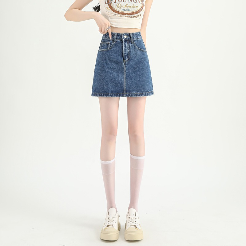 Jual Alice Rok-Highwaist Rok Jeans Pendek A-Line Rok Denim Import ...