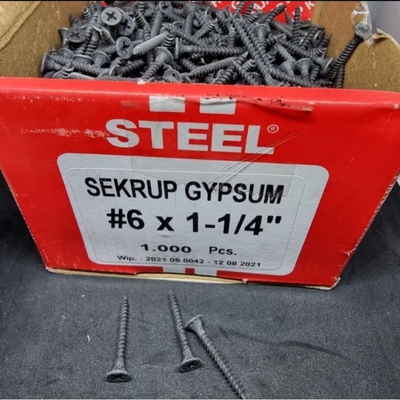 Jual Sekrup Gypsum Steel 6x1 1/4 1000 pcs | Shopee Indonesia