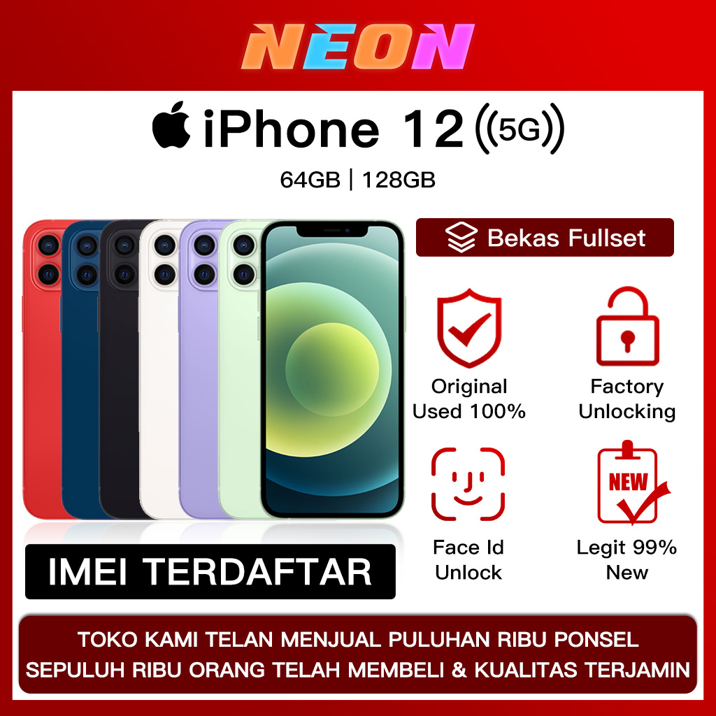 Jual iPhone 12 iPhone 12 pro 64GB /128GB 5G Semua Warna Fullset Second