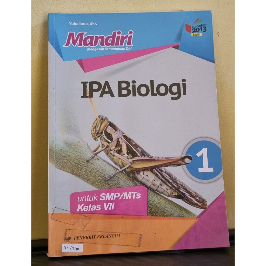 Jual BUKU BEKAS IPA BIOLOGI SMP 1/2/3 MANDIRI - ERLANGGA YUKALIANA ...