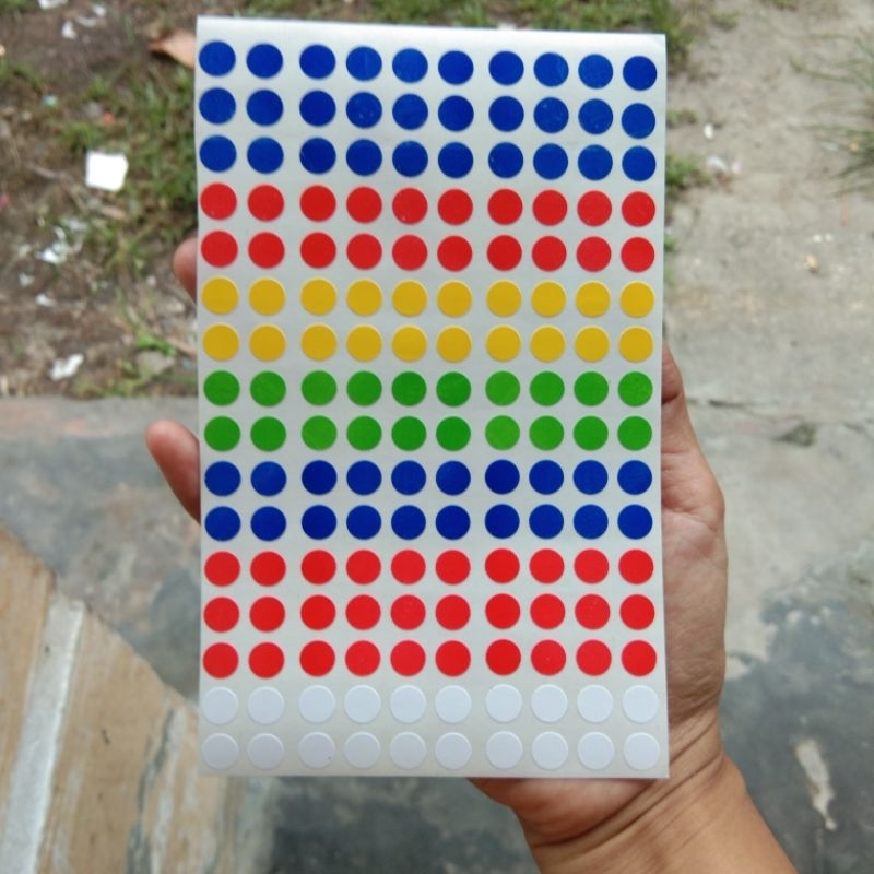 Jual stiker label colour dot/stiker bulat/stiker warna/stiker mainan ...