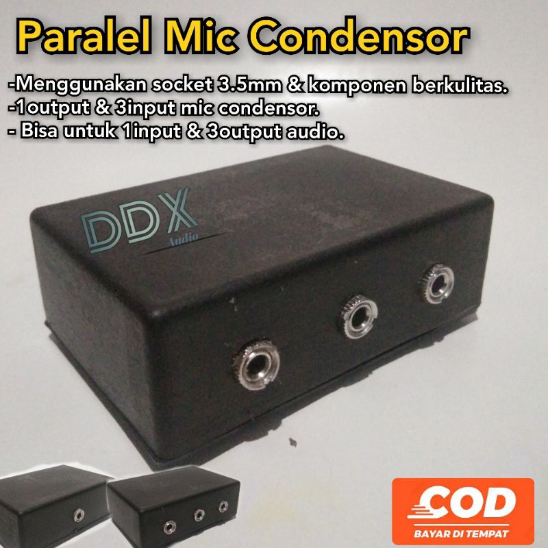 Jual Paralel Mic Condenser 3 input / Converter Mic Condenser SoundCard ...
