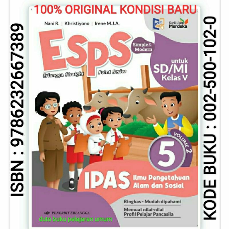 Jual Buku Esps Ipas Sd Kelas Kurikulum Merdeka Erlangga Volume Vol Semester Sd Kelas