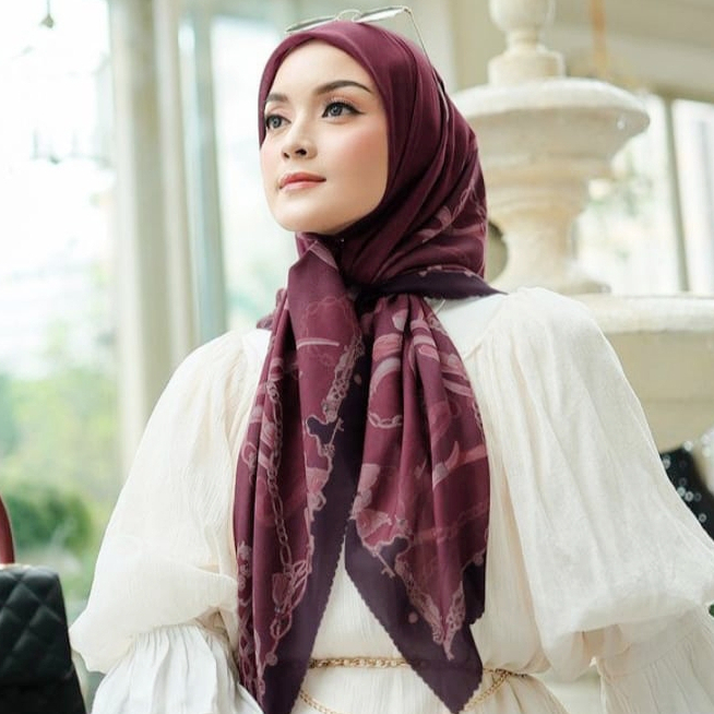 Jual Nina scarf hijab wanita cantik kekinian - Hijab printing - Hijab