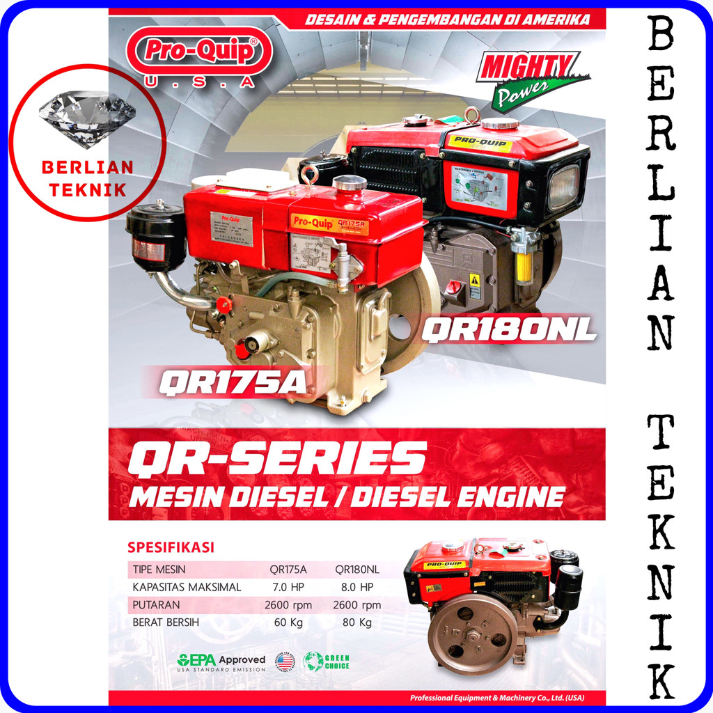 Jual Mesin Penggerak Solar Engine Diesel Proquip QR 175 A / 7 HP Hopper ...