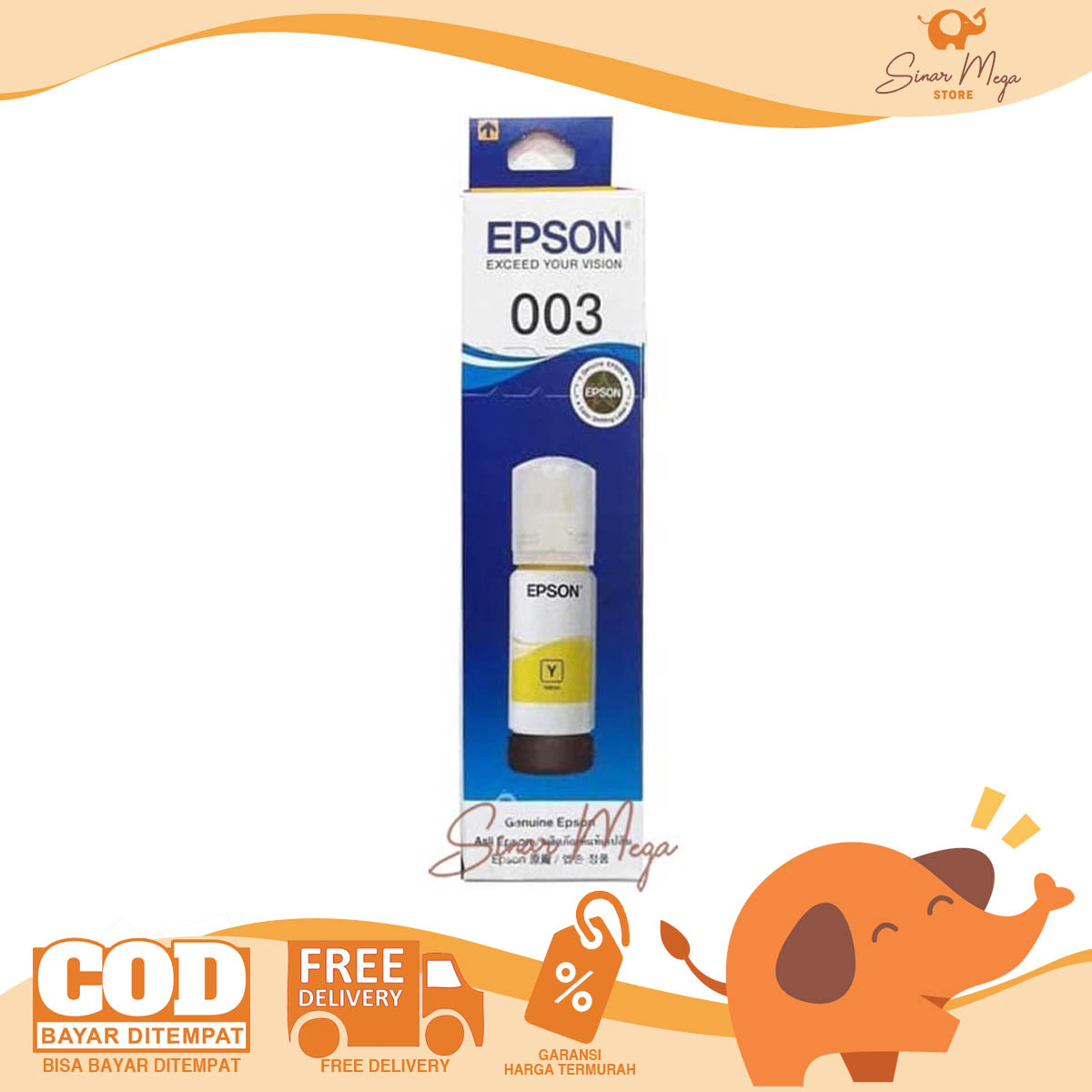 Jual Epson Tinta 003 Yellow 65ml/ Isi Tinta Printer Warna Kuning ...