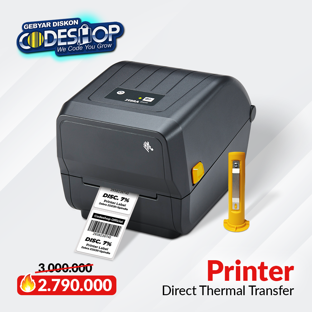 Jual Zebra Zd220 Printer Label Barcode Direct Thermal Transfer Usb Plus Spindle Shopee Indonesia 9024