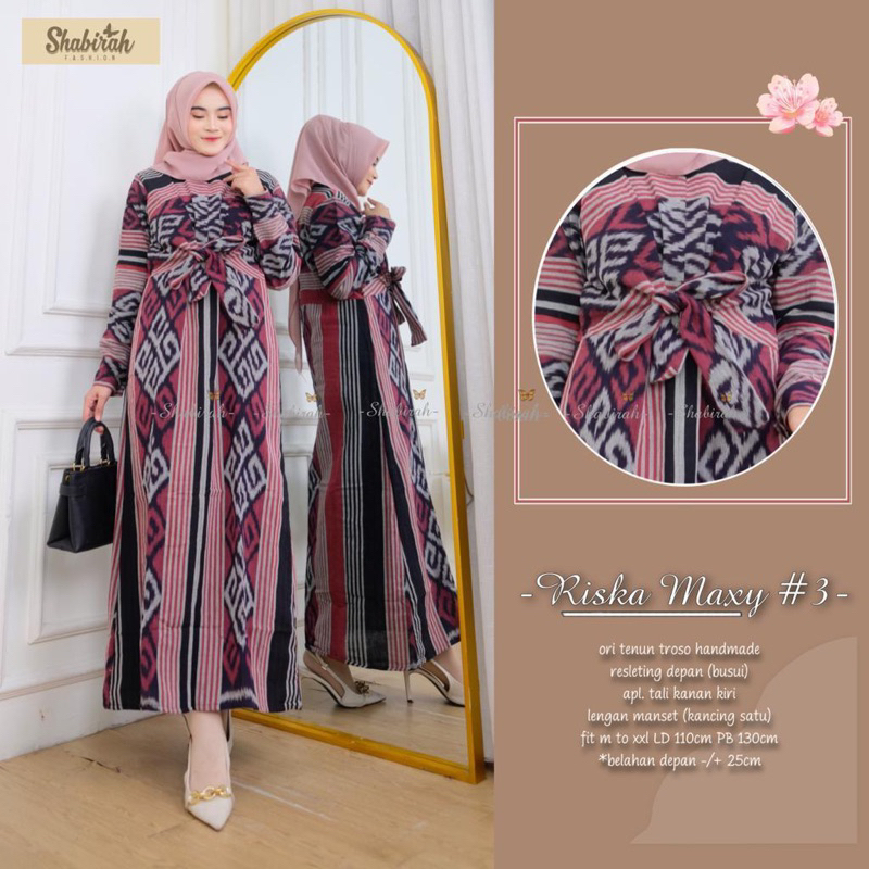 Jual RISKA MAXY DRESS TENUN TROSO ORI DRESS TENUN KEKINIAN LONGDRESS ...