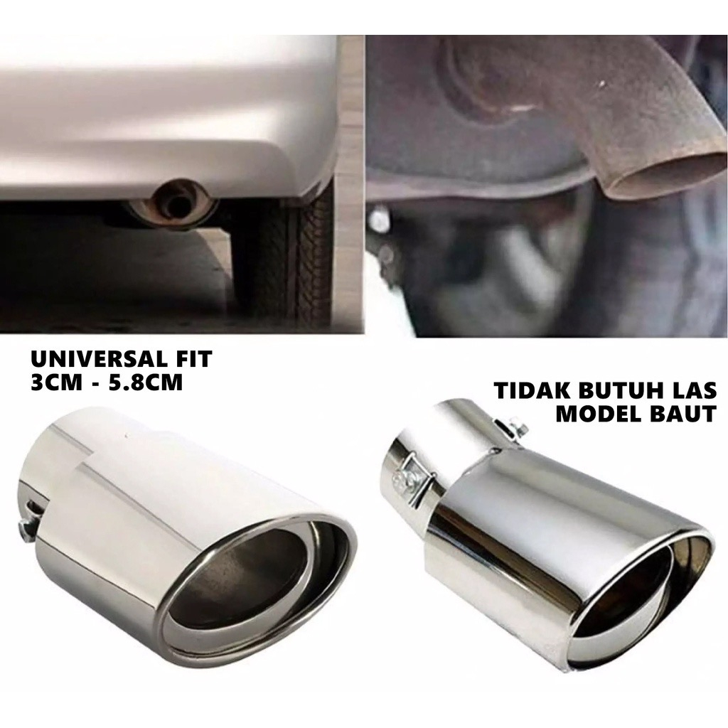 Jual Muffler Cutter 1 Lubang Tailpipe 1 Lobang Dekorasi Ujung Knalpot