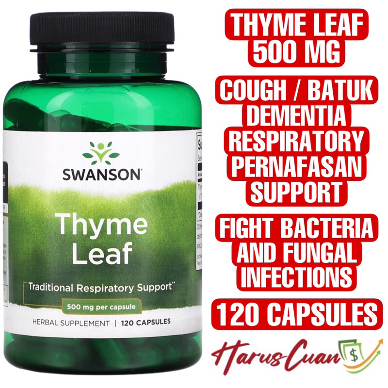 Jual Swanson Thyme Leaf 500 mg 120 Capsules Respiratory Support