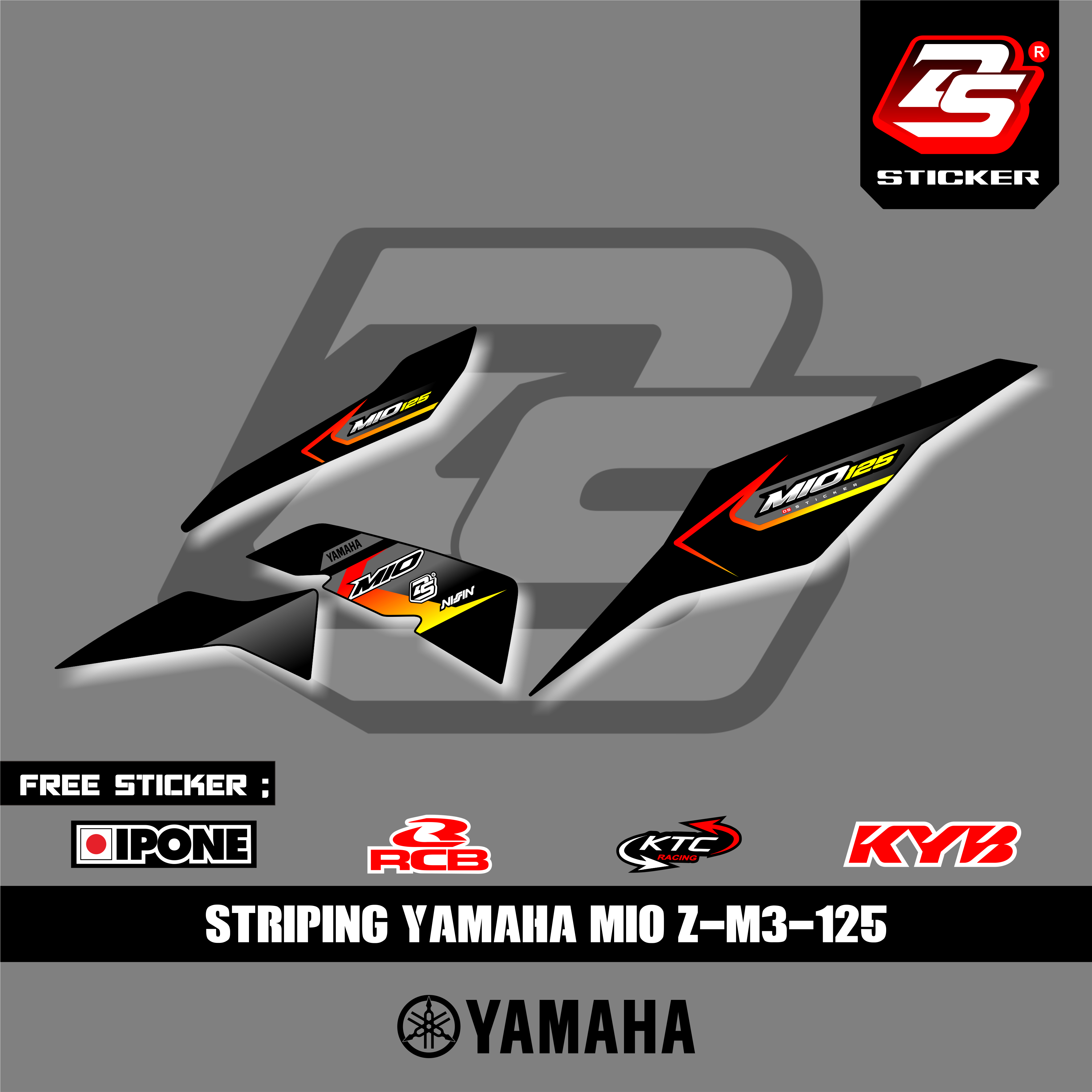Jual Stiker Mio M3/Z Decal Striping Standar Mio M3/Z Premium Racing ...