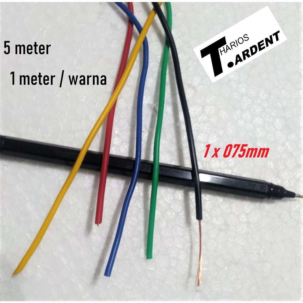 Jual Kabel Body 18 AWG 0.75 mm Kelistrikan Mobil Motor 5meter 5 warna ...
