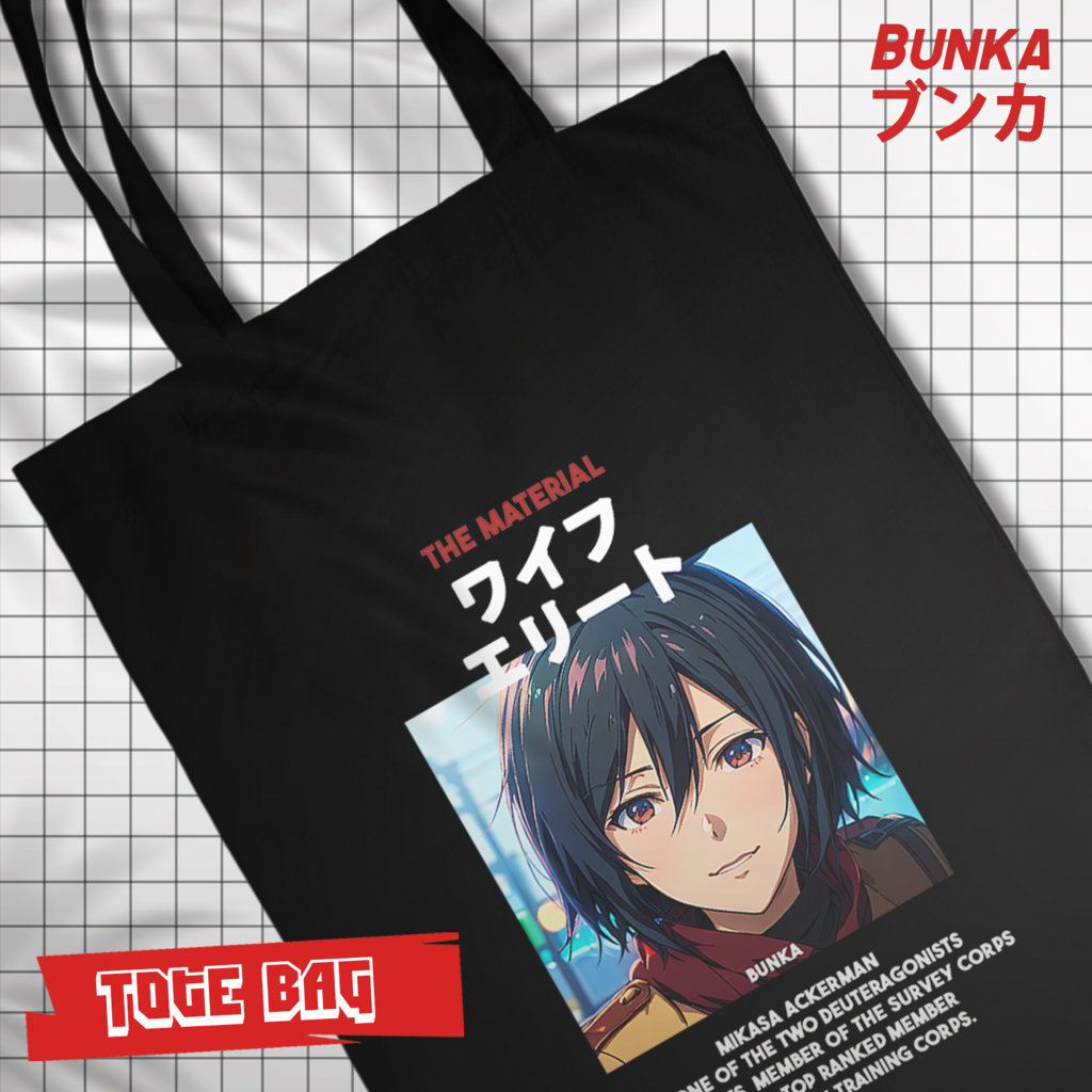 Jual Totebag Kanvas Premium Anime AOT Attack on Titan Mikasa Ackerman ...