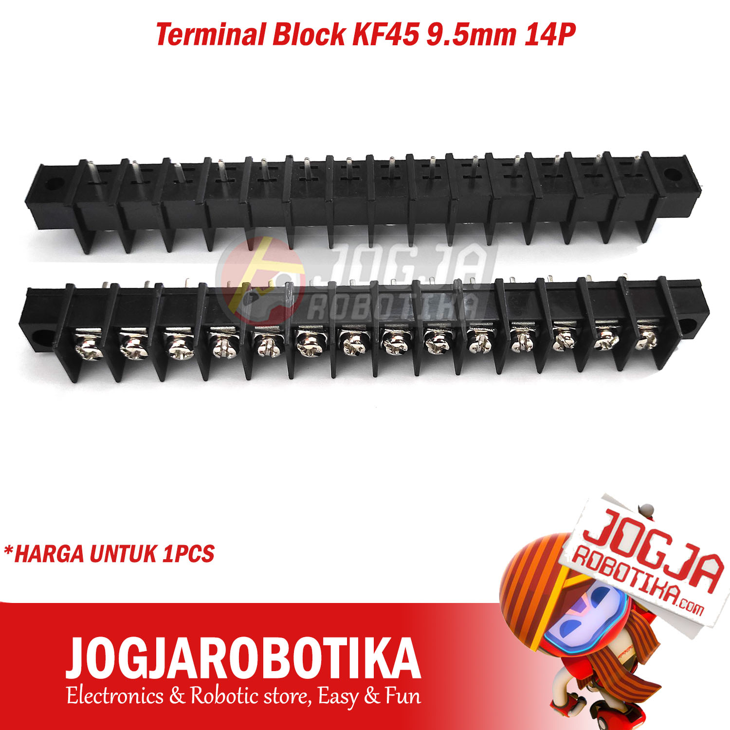 Jual Terminal Blok KF45 9.5mm Terminal Block 14P 14 pin KF45 14P ...