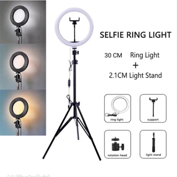 Tripod Ringlight Selfie Tripod 210 Cm Ringlight Ball Head 360 Phone Holder