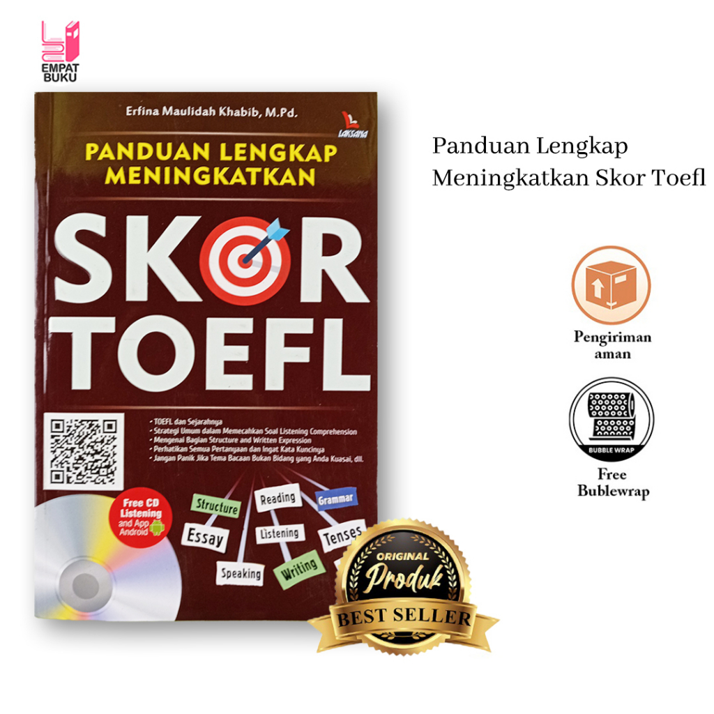 Jual Buku Bahasa : Panduan Lengkap Meningkatkan Skor TOEFL ( Free CD ...