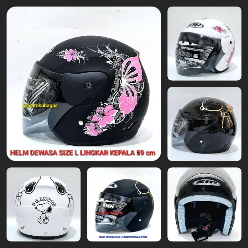 Jual HKB Helm Dewasa SNI uk Dewasa L besar motif model cewek cowok