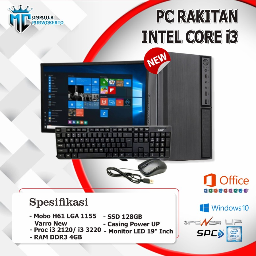 Jual New Komputer PC Rakitan Full Set H61 Core I3 Admin Game Siap