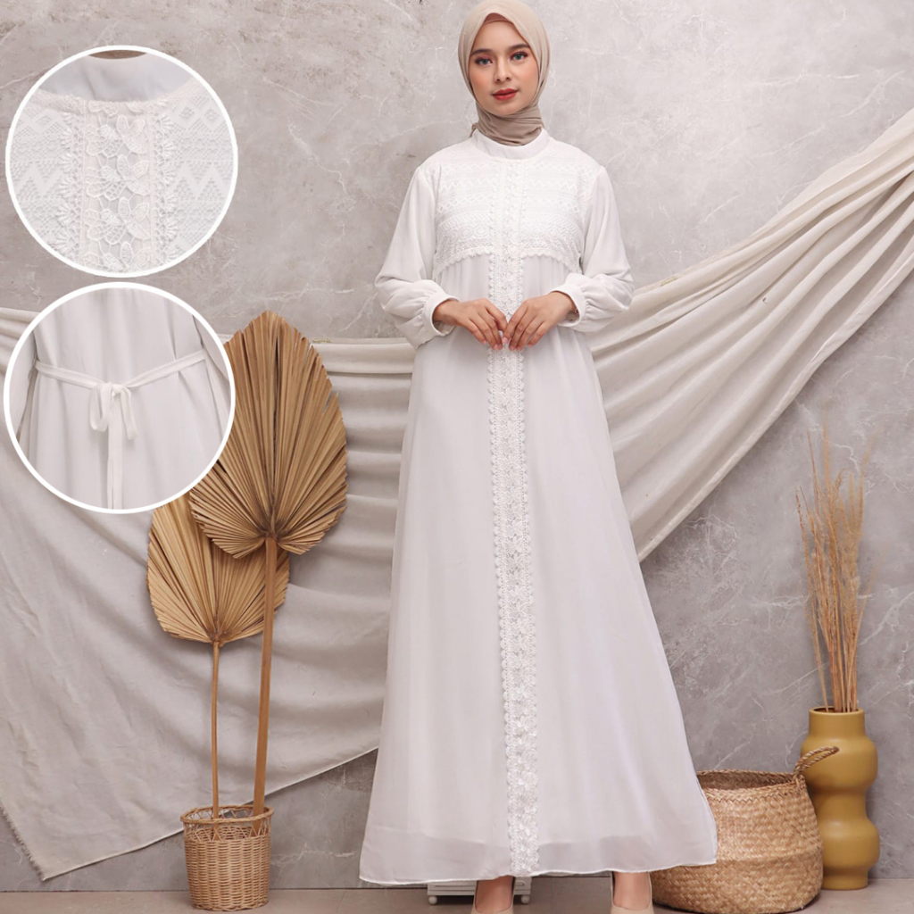 Jual Kkum Official Gamis Putih Baju Lebaran Umroh Haji Busana Muslim