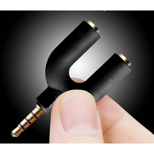 Jual SPLITTER U Shape Jack 3.5mm Male to Dual Female Audio / Splitter U ...