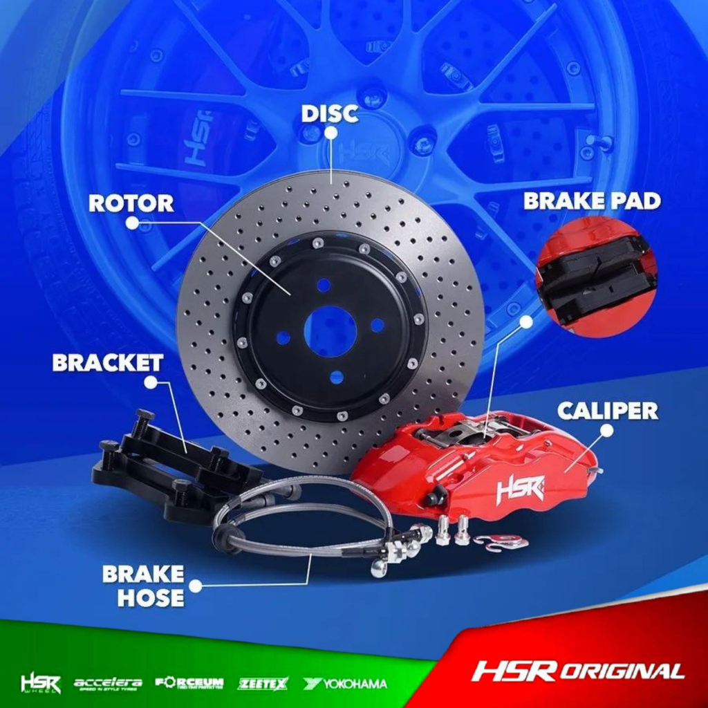 Jual Big Brake Kit HSR Merah 295x24 Mobil Honda Jazz Brio BBK HSR 4 Pot ...