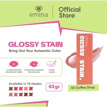 RSC 88 EMINA Glossy Stain 3 G Lip Tint Lip Gloss Lipstain