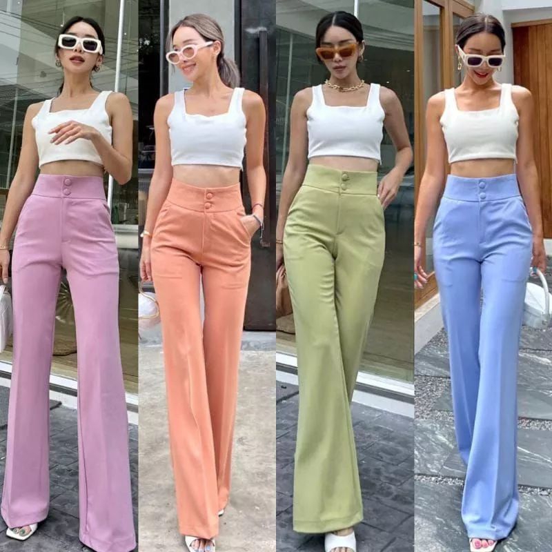 Jual Celana Cutbray Promthong 2 Button Kekinian | Shopee Indonesia