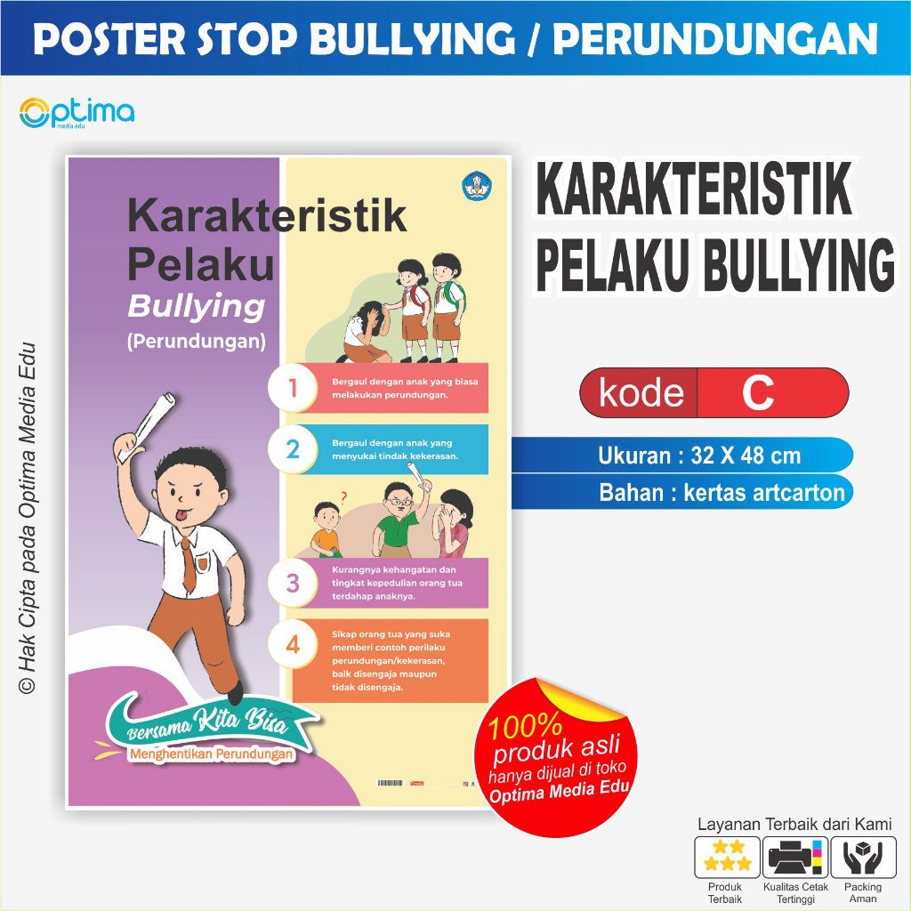 Jual Poster Stop Bullying Dan Perundungan BK Untuk SD, SMP, SMA, SMK ...