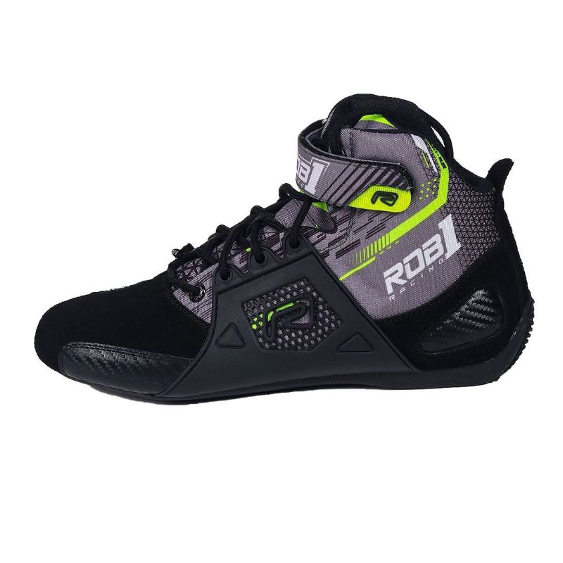 Jual Sepatu Drag Pro Bike Evo Grey Fluo - ROB1 Racing | Shopee Indonesia