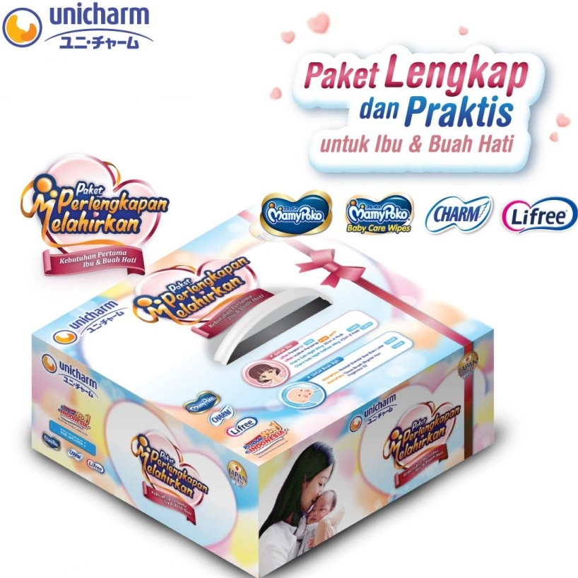 Jual Paket Perlengkapan Melahirkan Unicharm MamyPoko Charm Lifree Mamy ...