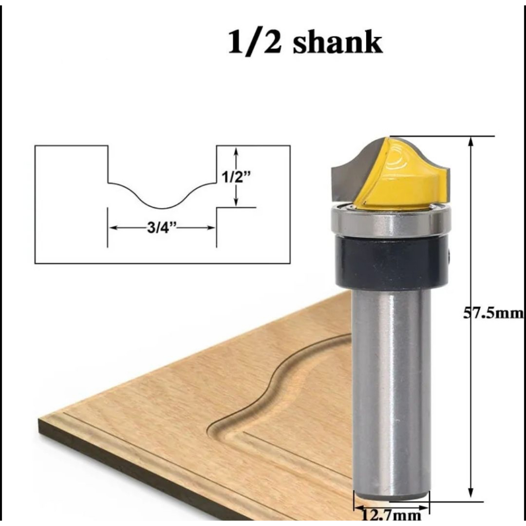 Jual Mata Profil Router Panel Pintu Ogee Groove Template Shank 1/2 ...