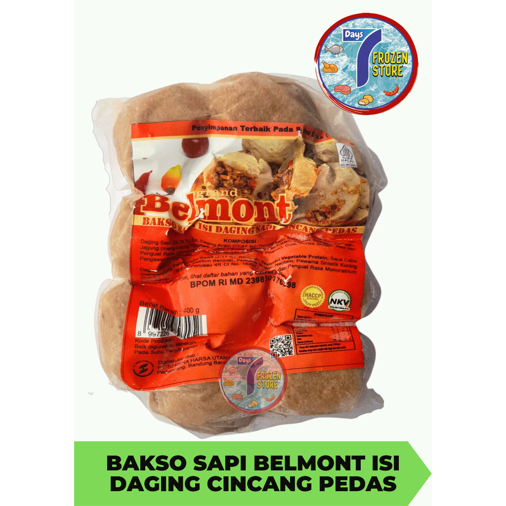 Jual Bakso Sapi Mercon Cabai Rawit Belmont Isi 10 Kemasan 400 Gram