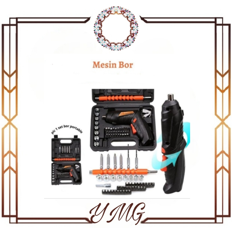 Jual Ymg Mesin Bor Cordless Mini Pcs Set V Screwdriver Baterai Obeng Mesin Bor Baterai