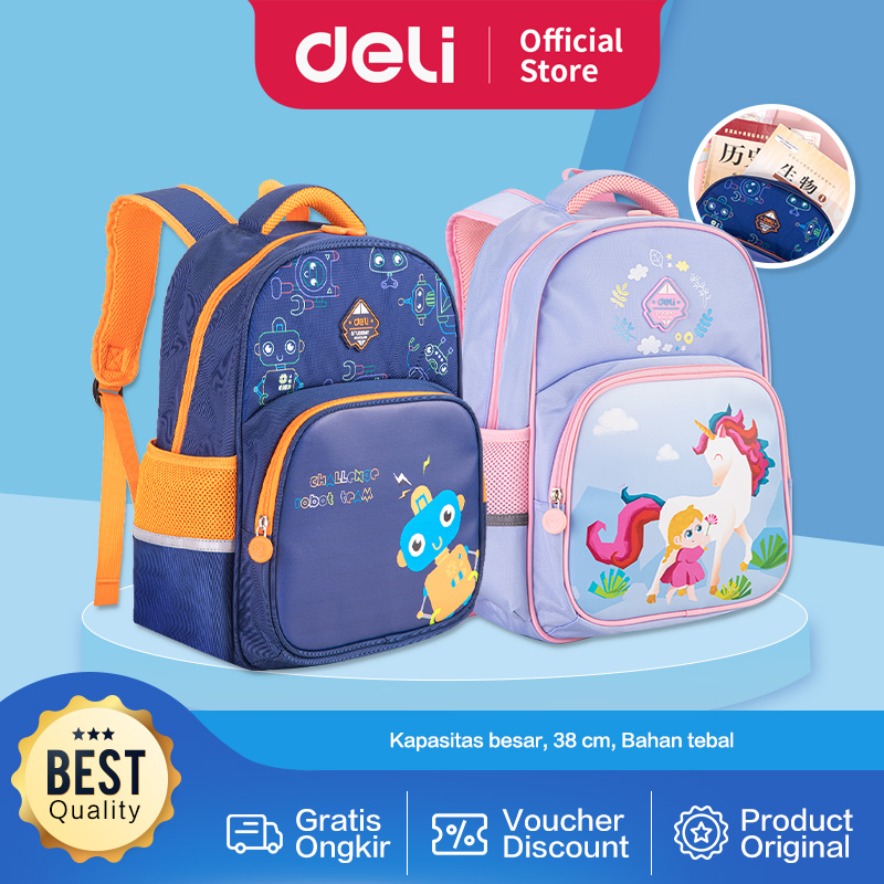 Jual Deli Tas Sekolah / School Backpack / Bag 38 CM Bahan Tebal B10 ...