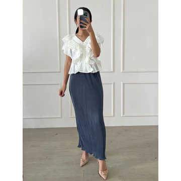 GLITTEN THE LABEL Rok Span Panjang Plisket Lidi Wavy Rok Span Plisket Wavy Rok Plisket Lidi Rok