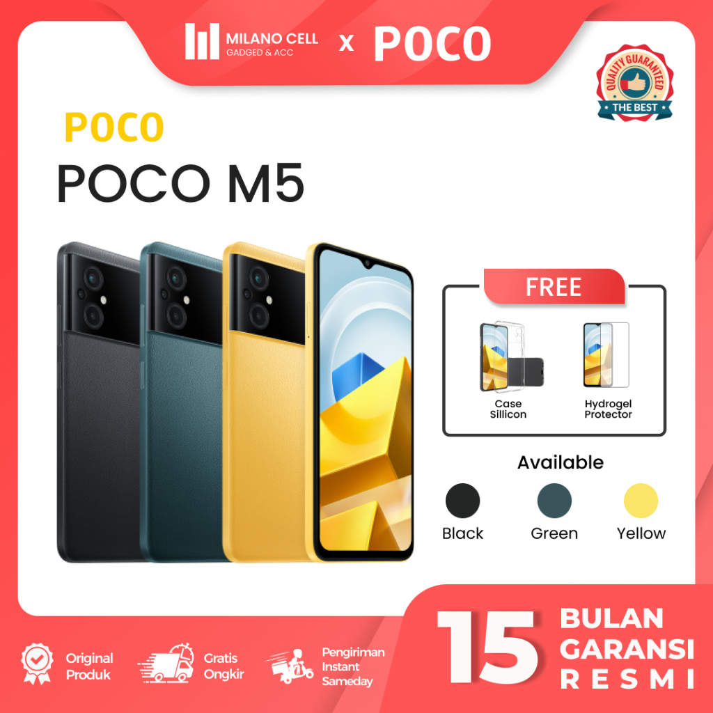 Jual Xiaomi Poco M5 4/64GB & 4/128GB | Android 12, MIUI 13 | Mediatek ...