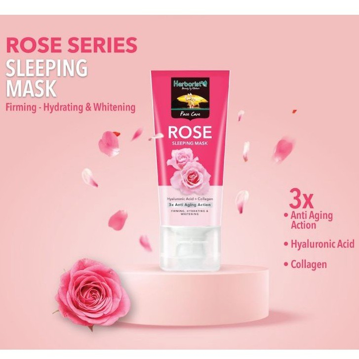 Jual Herborist Rose Sleeping Mask 80gr | (Masker Wajah) Rose 80ml ...