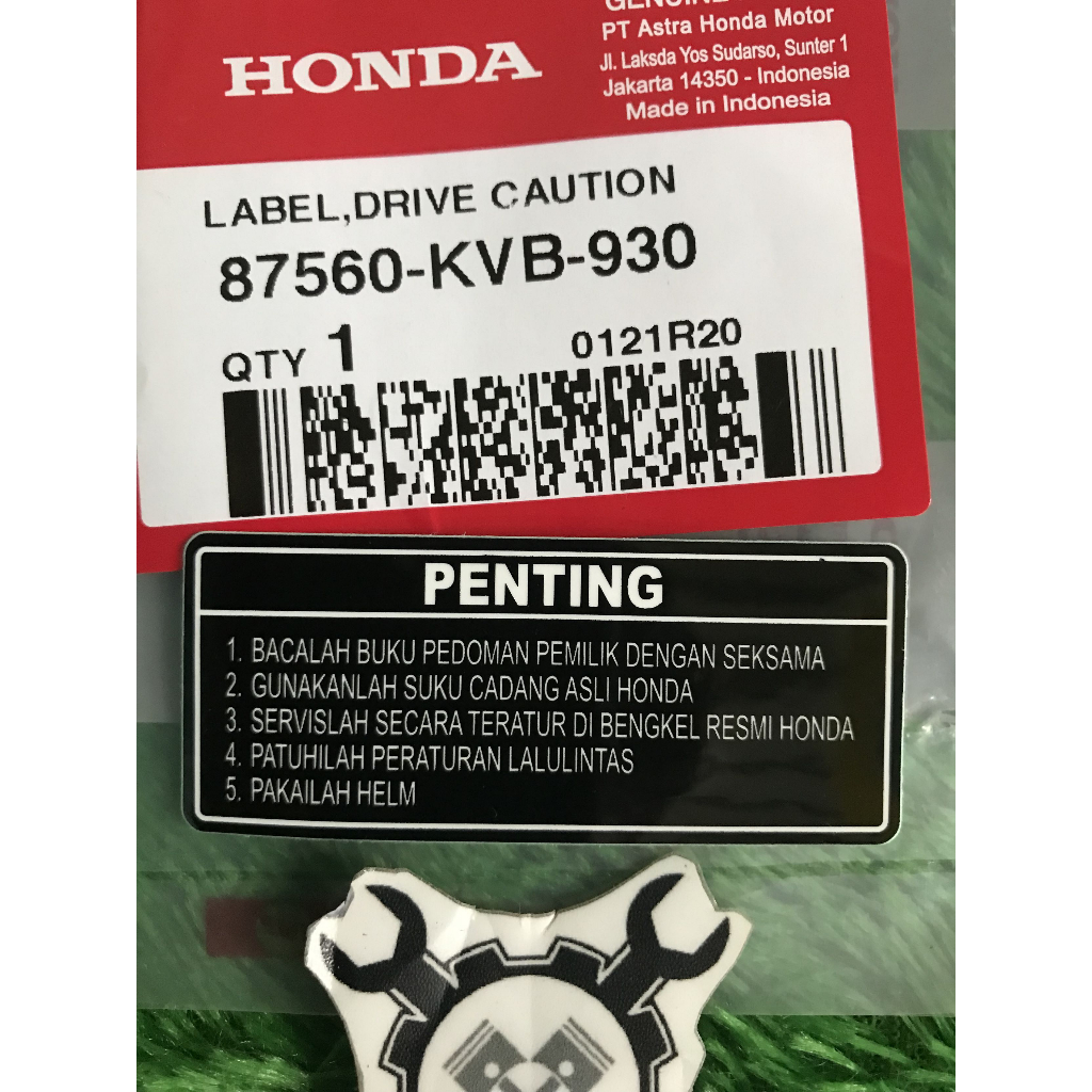Jual 87560KVB930 stiker sticker setiker label drive caution penting ...