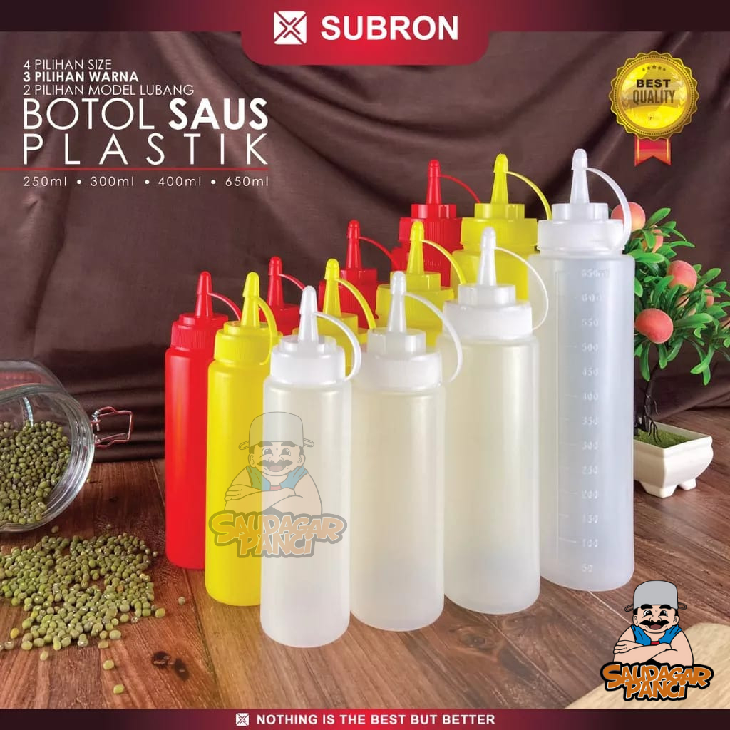 Jual SUBRON Botol Saus 1 Lubang Tomat Kecap Sambal Mayonaise Wadah ...