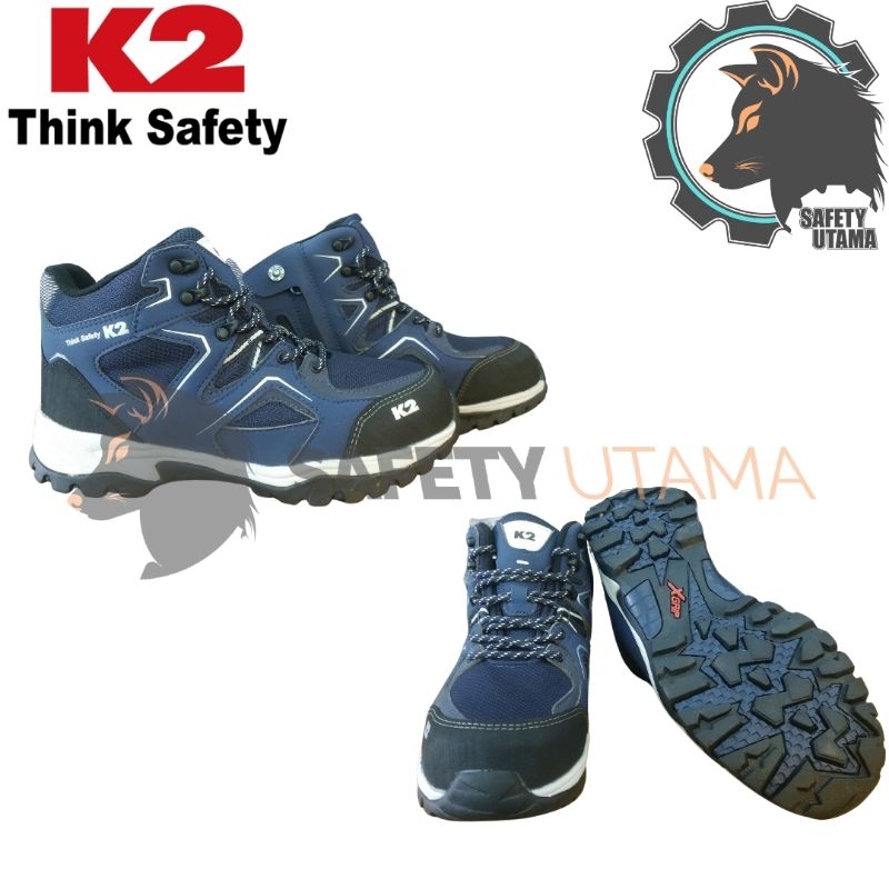 Jual Sepatu Kerja safety Shoes K2 Xgrip 64 Navy Original BNWB Ready