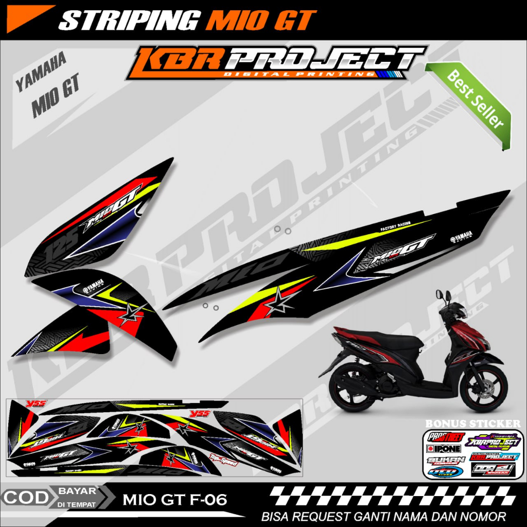 Jual MIO GT STIKER STRIPING PREMIUM MOTOR MIO GT YAMAHA DESAIN RACING F ...