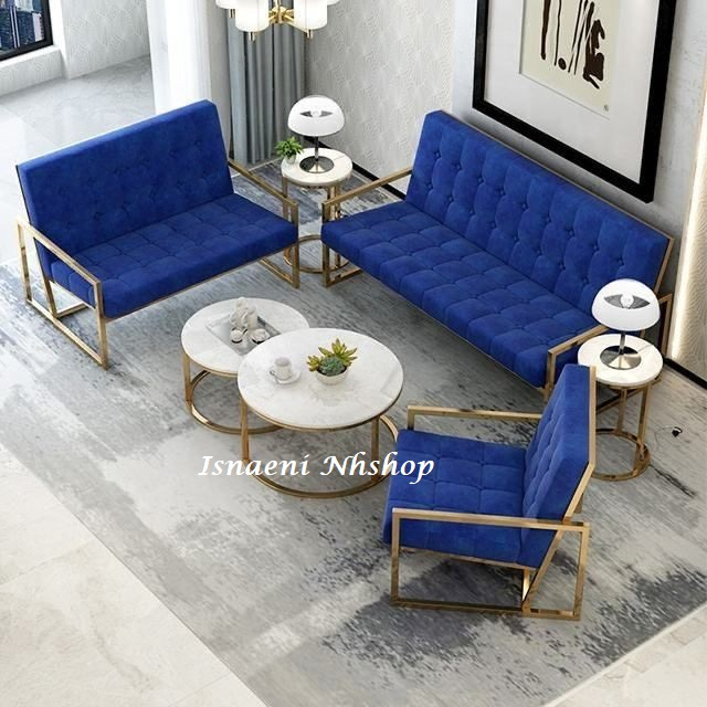 Jual Kursi Sofa Klasik Rangka Besi Hollow + Meja Kopi Furnitur Ruang ...