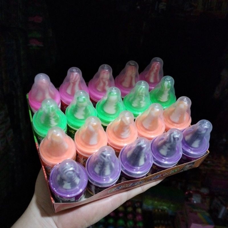 Jual PERMEN DOT BOTOL pelangi harga 1 pack isi 20pics berat bersih 130g ...