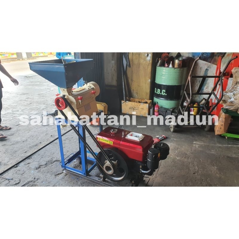 Jual Mesin Selep Padi Mini + Diesel R180 / Mesin Poleser Giling Beras ...