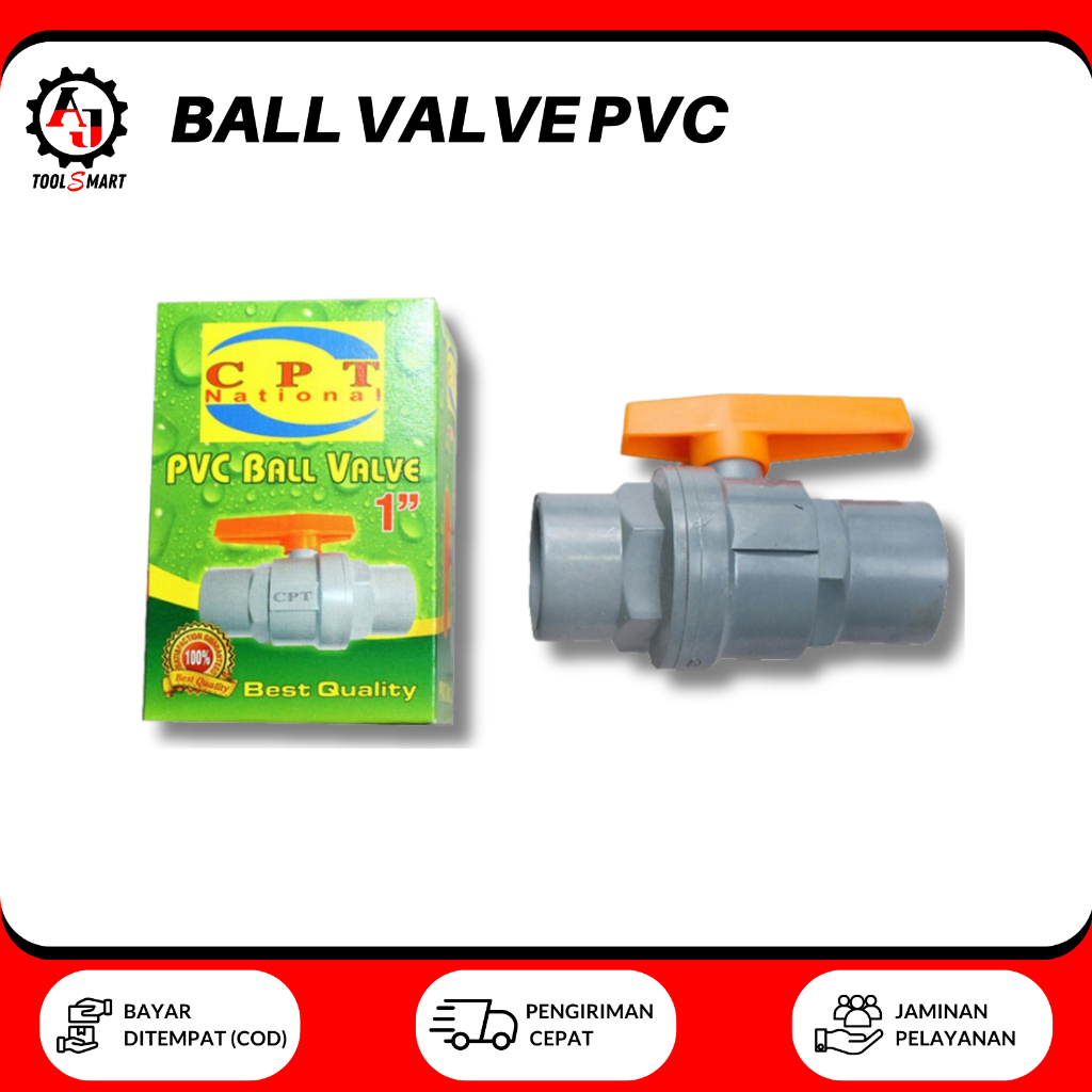 Jual Ball Valve PVC CPT National Stop Kran 1/2 3/4 1 Inch | Shopee ...