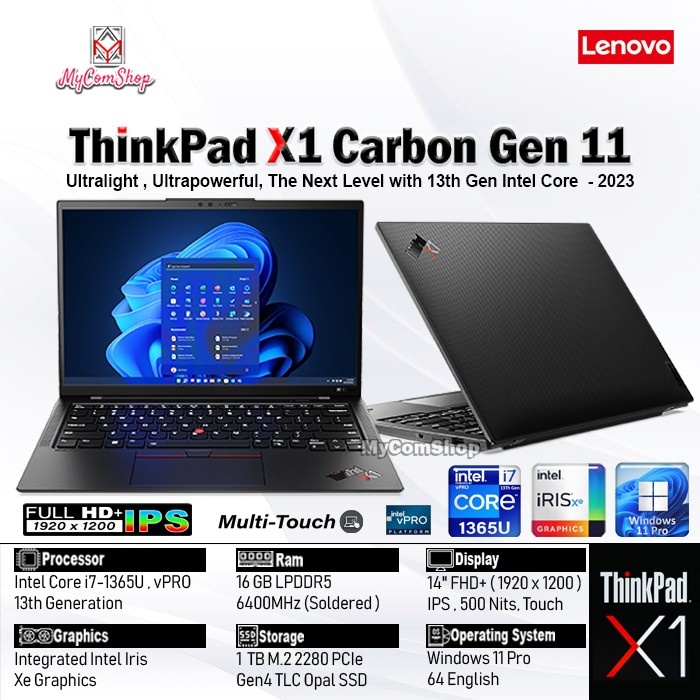 Jual LENOVO THINKPAD X1 CARBON GEN 11 I7-1365U 16GB RAM 1TB SSD 14 ...