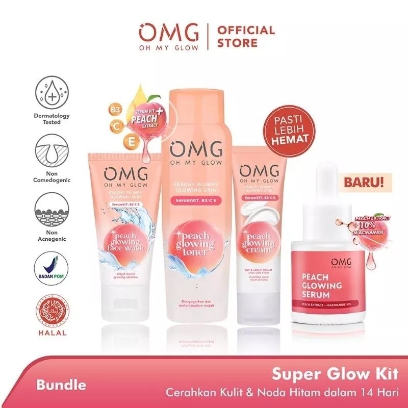 Jual Paket Omg Peach Glowing Skincare Oh My Glow Shopee Indonesia